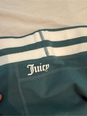 Juicy Couture Teal Sweatpants with White Striped Waistband